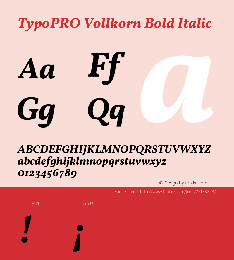 TypoPRO Vollkorn Bold Italic Version 4.015图片样张