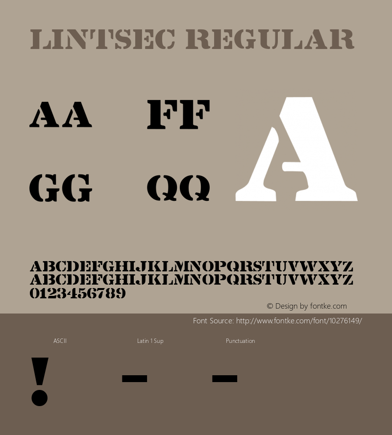 Lintsec Regular Altsys Fontographer 3.5  8/19/92图片样张