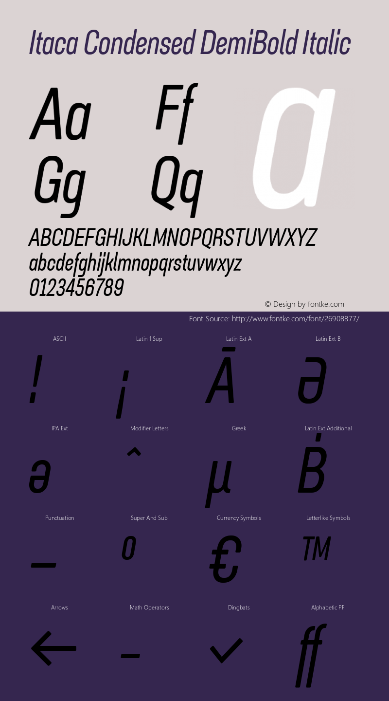 Itaca Condensed DemiBold Italic Version 1.000;PS 1.0;hotconv 1.0.86;makeotf.lib2.5.63406图片样张