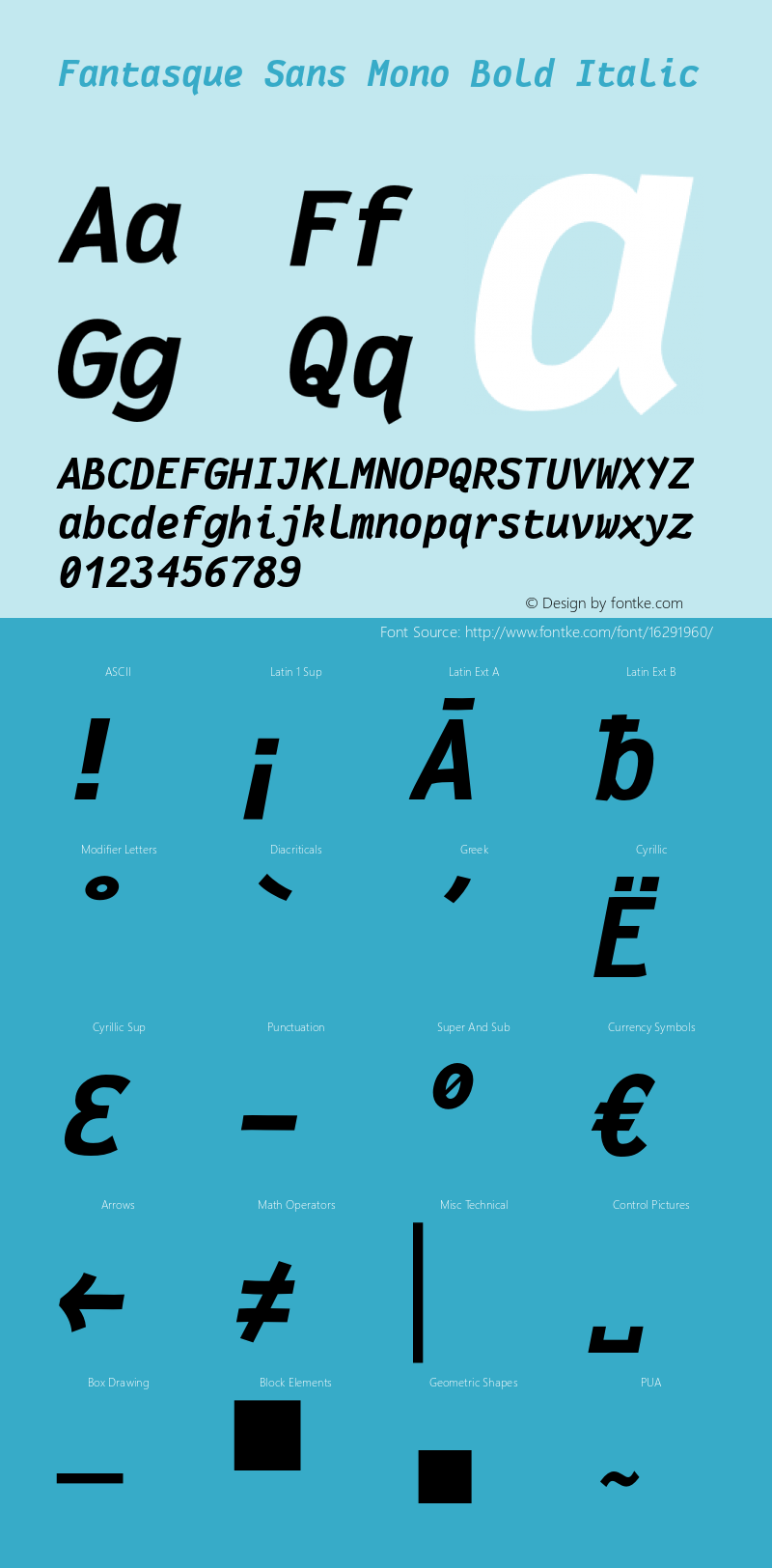 Fantasque Sans Mono Bold Italic Version 1.7.1图片样张