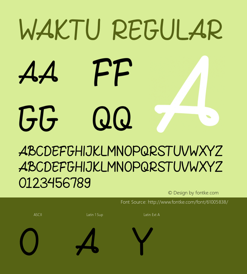 WAKTURegular Version 1.001;Fontself Maker 3.5.1图片样张