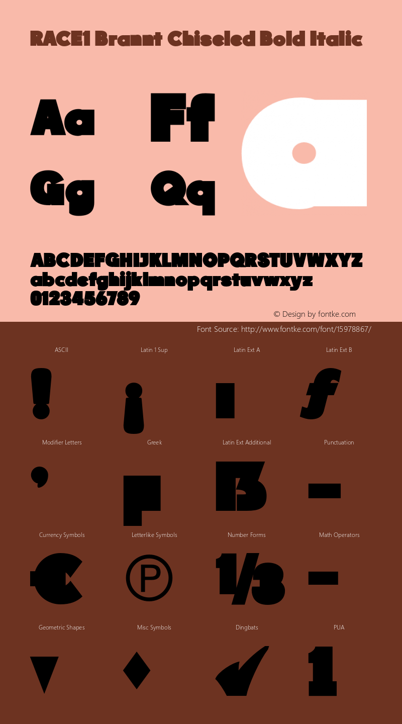 RACE1 Brannt Chiseled Bold Italic 1.000图片样张