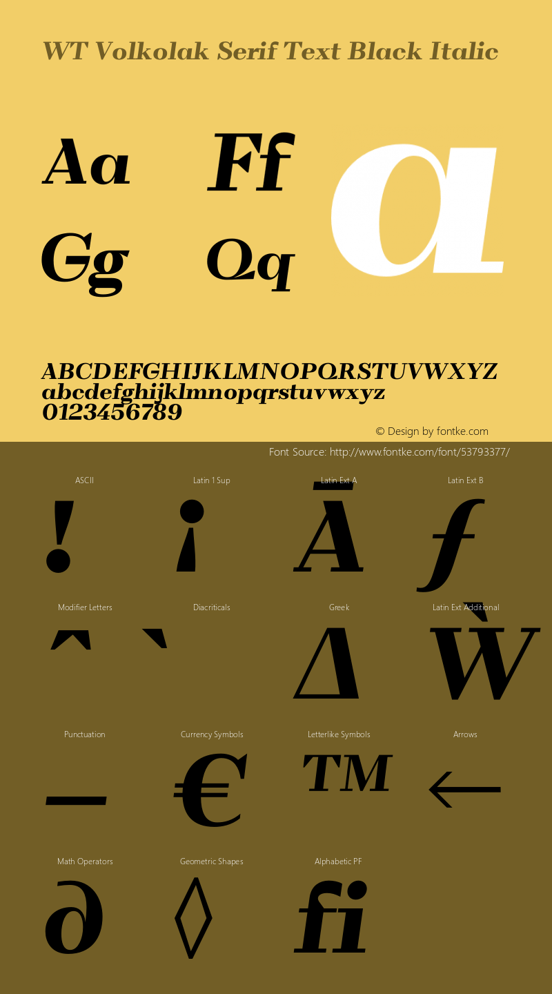 WT Volkolak Serif Text Black Italic Version 3.000;PS 003.000;hotconv 1.0.88;makeotf.lib2.5.64775图片样张