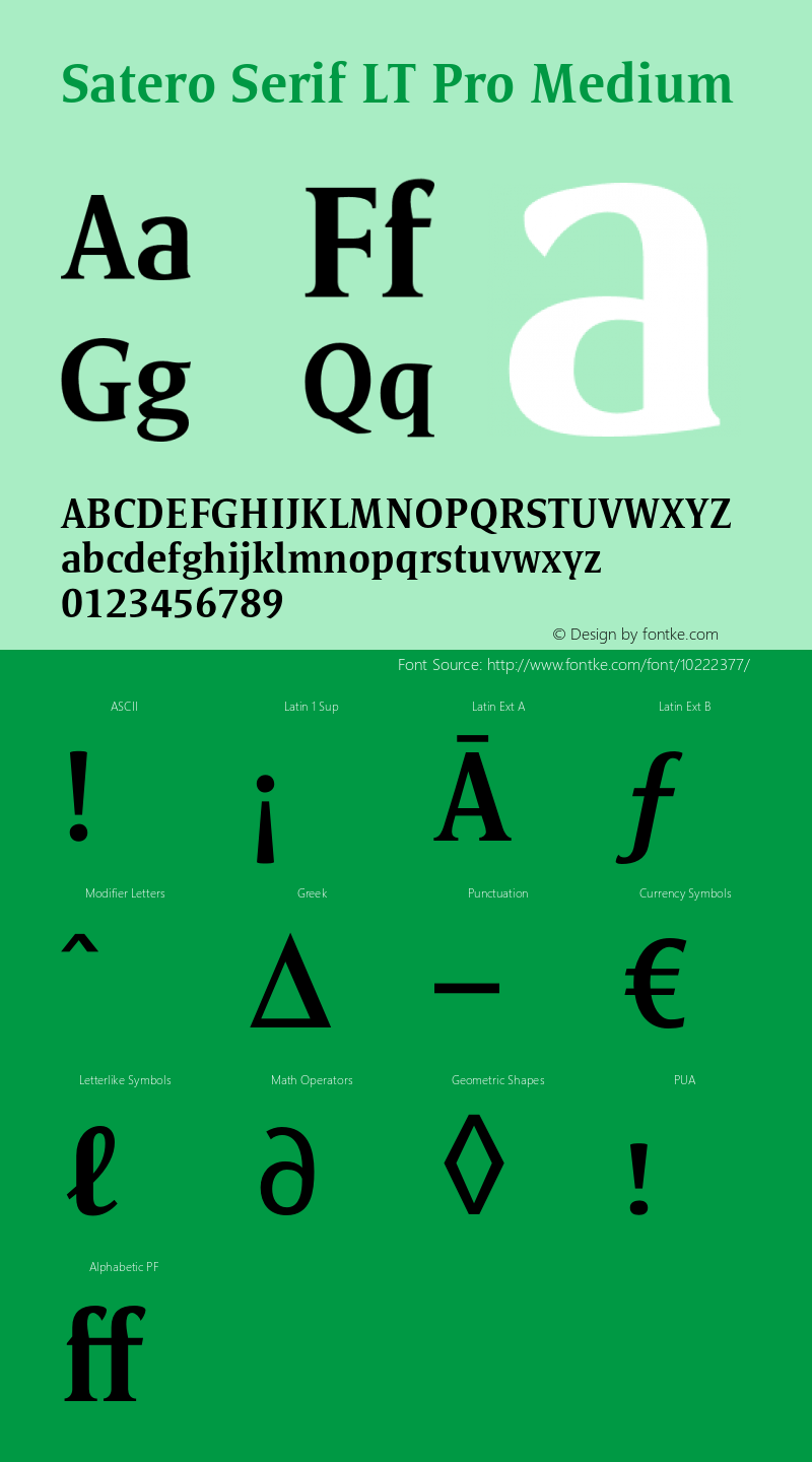 Satero Serif LT Pro Medium Version 1.000;PS 001.000;hotconv 1.0.38图片样张