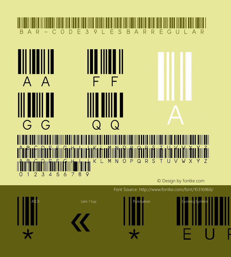 Bar-Code 39 lesbar Regular Unknown图片样张