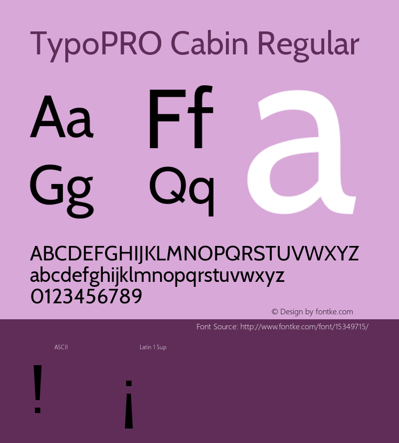 TypoPRO Cabin Regular Version 1.005图片样张