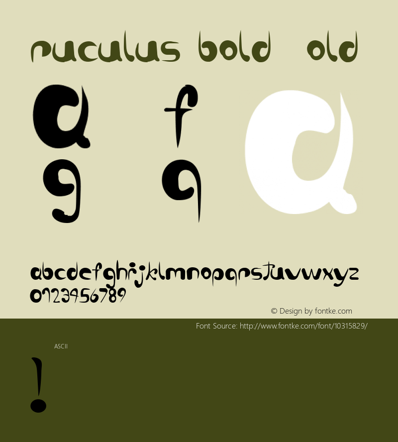 ruculus bold Bold Version 1.000 2006 initial release图片样张