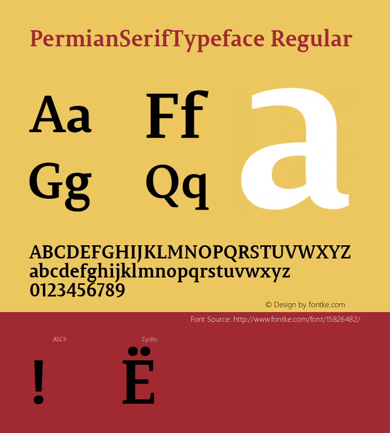 PermianSerifTypeface Regular Version 1.000; ttfautohint (v1.4.1)图片样张