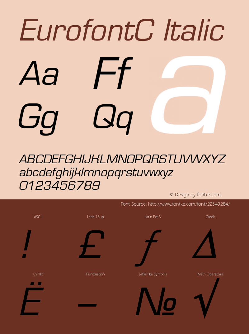 EurofontC Italic Version 001.000图片样张