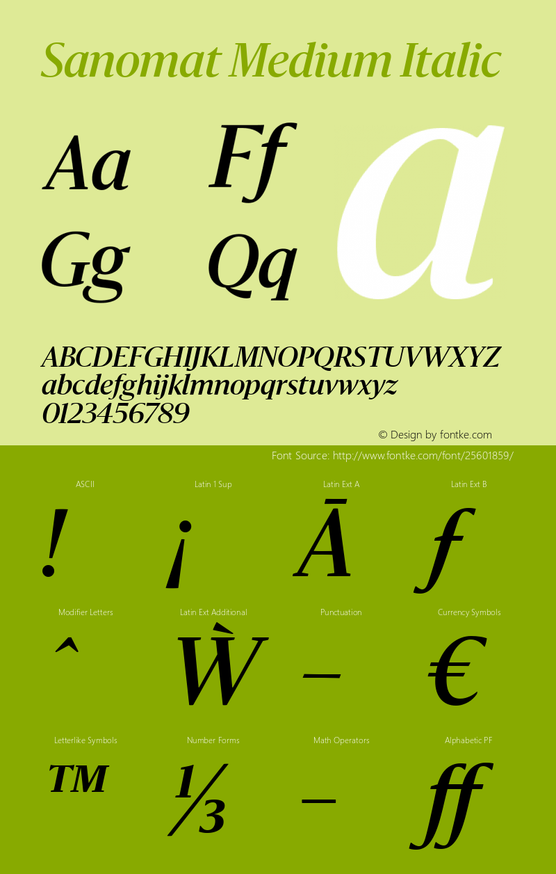 Sanomat Medium Italic Version 1.1 | wf-rip by RD图片样张