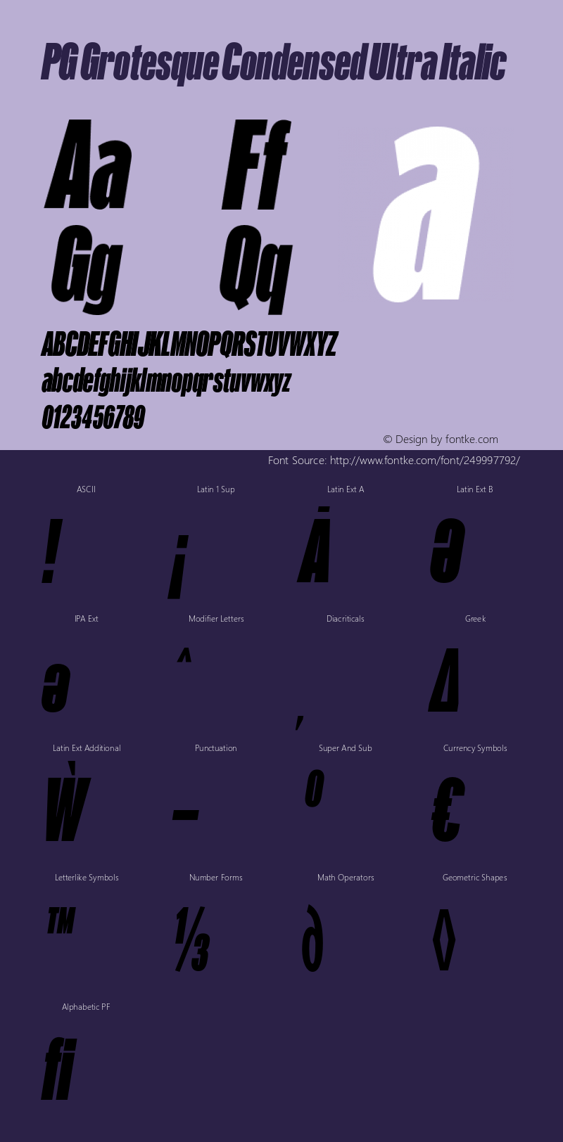 PG Grotesque Condensed Ultra Italic Version 1.000;Glyphs 3.2 (3207)图片样张