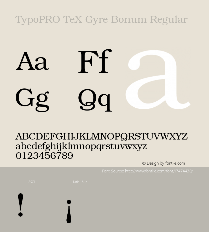 TypoPRO TeX Gyre Bonum Regular Version 2.004;PS 2.004;hotconv 1.0.49;makeotf.lib2.0.14853图片样张