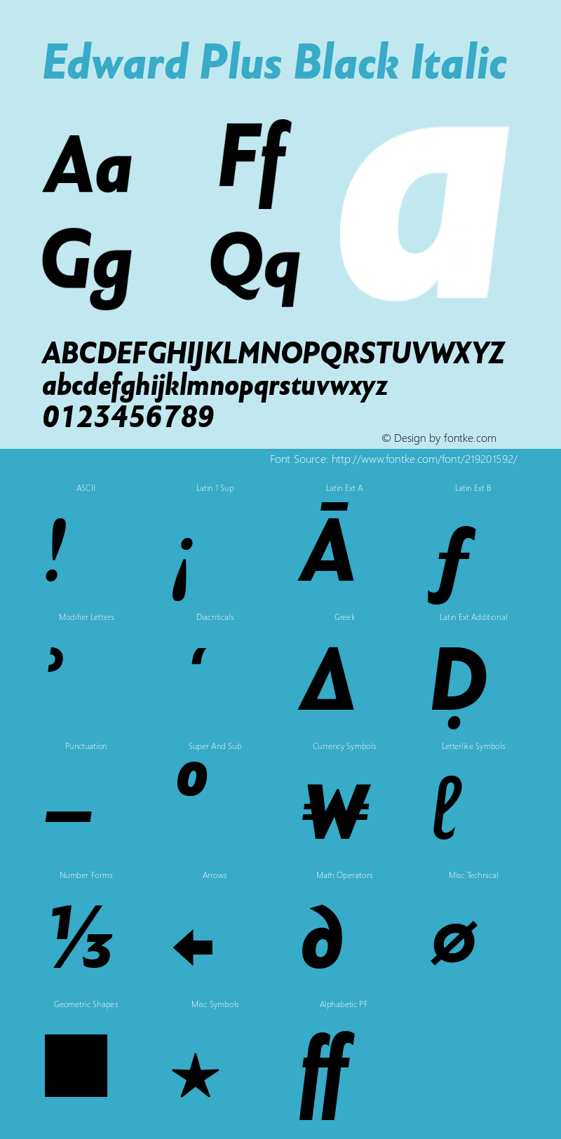 Edward Plus Black Italic Version 4.001图片样张