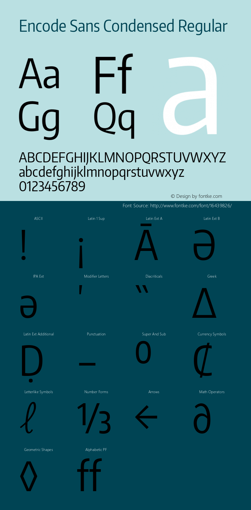 Encode Sans Condensed Regular Version 1.000; ttfautohint (v1.00) -l 8 -r 50 -G 200 -x 14 -D latn -f none -w G图片样张