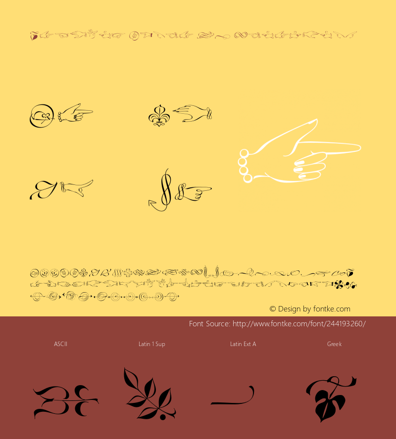 ZapfinoExtraLT-Ornaments Version 1.000;PS 001.000;Core 1.0.38图片样张