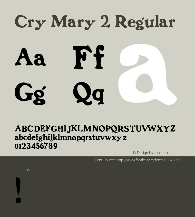 Cry Mary 2 Regular 1.0 Tue Apr 25 20:52:11 1995图片样张