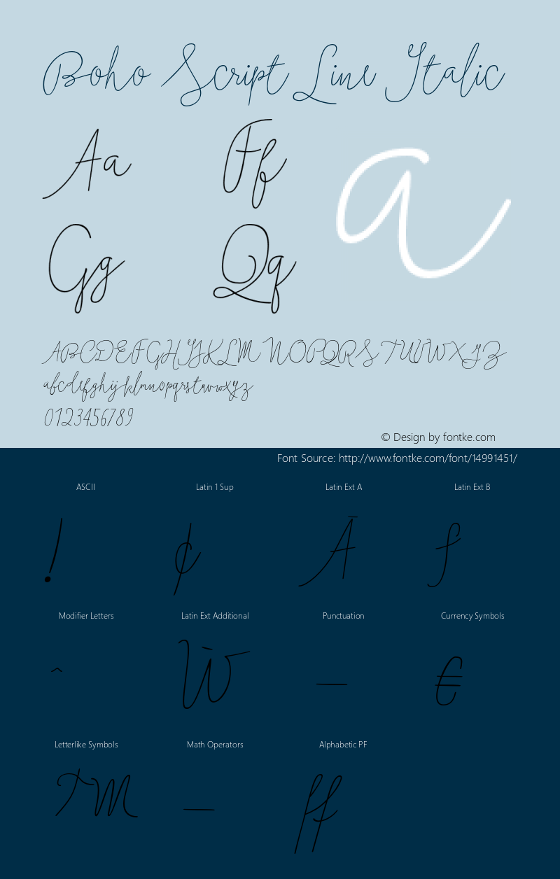 Boho Script Line Italic Version 1.000图片样张