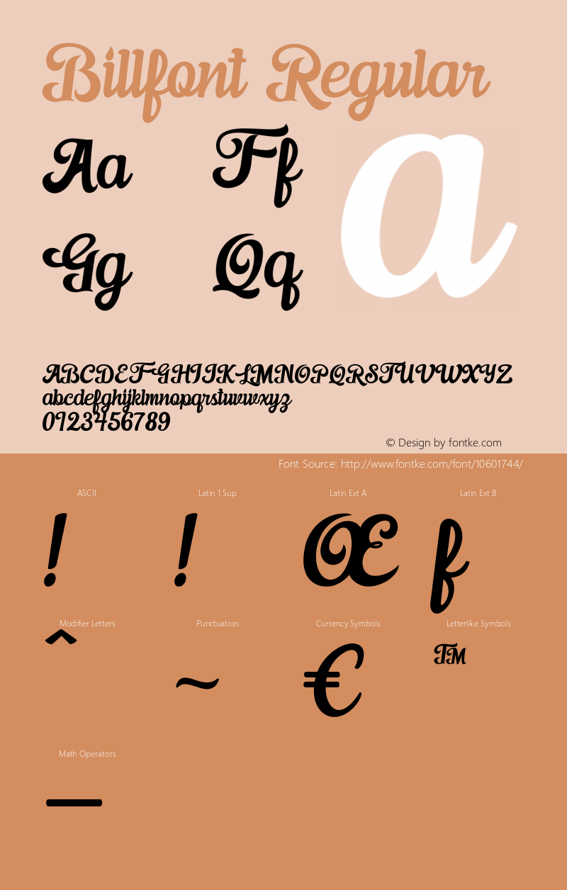 Billfont Regular Version 1.000图片样张