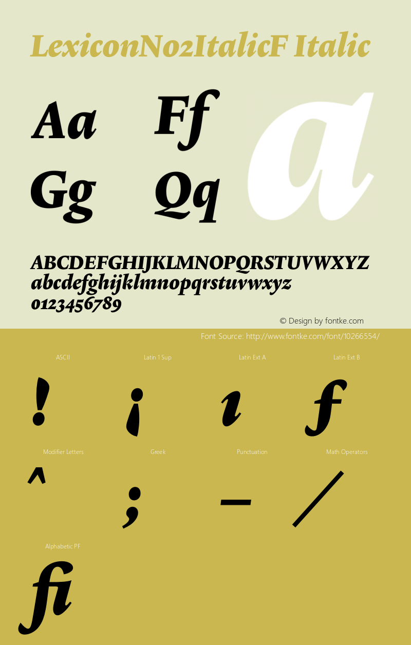 LexiconNo2ItalicF Italic 001.000图片样张