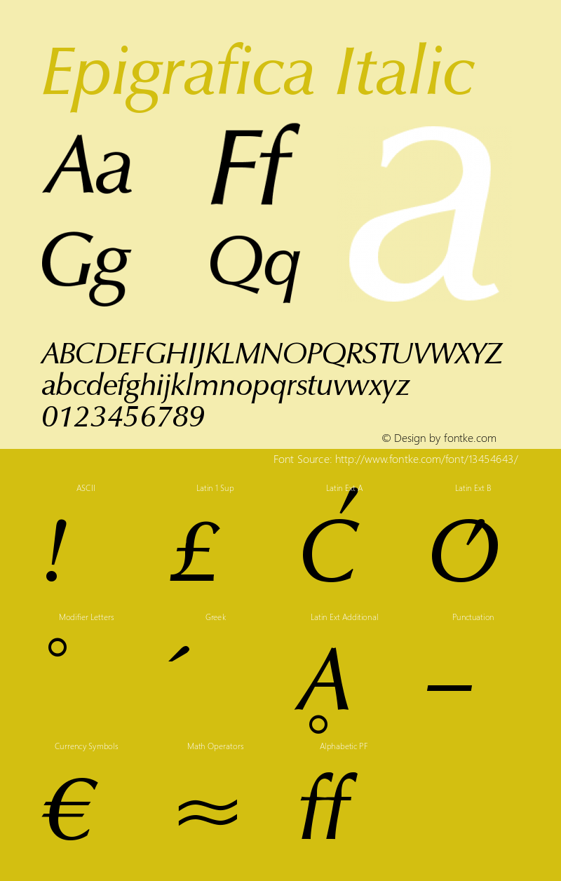 Epigrafica Italic Version 1.00图片样张