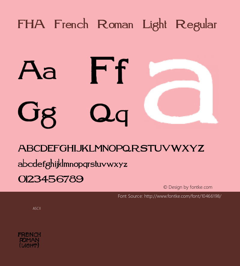 FHA French Roman Light Regular Version 2.00 September 29, 2010图片样张