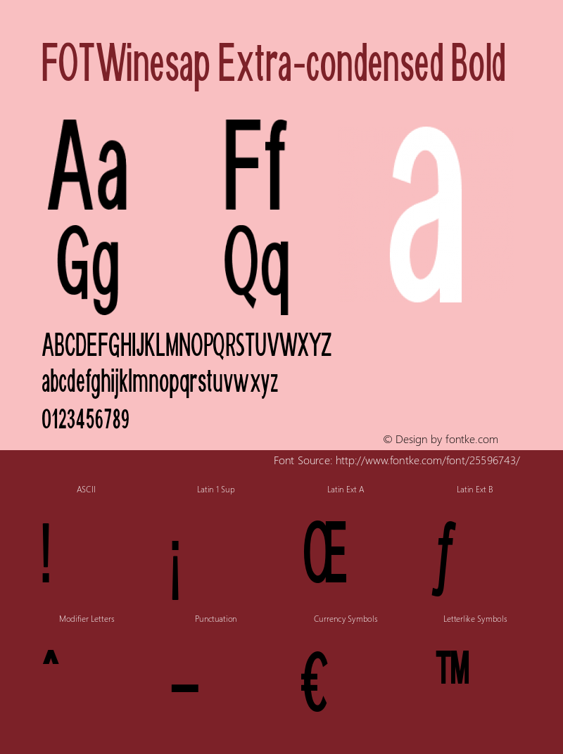 FOTWinesap-ExtracondensedBold Version 1.000图片样张