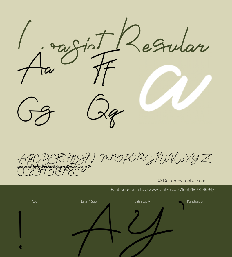 Wasiat Version 1.001;Fontself Maker 3.5.4图片样张