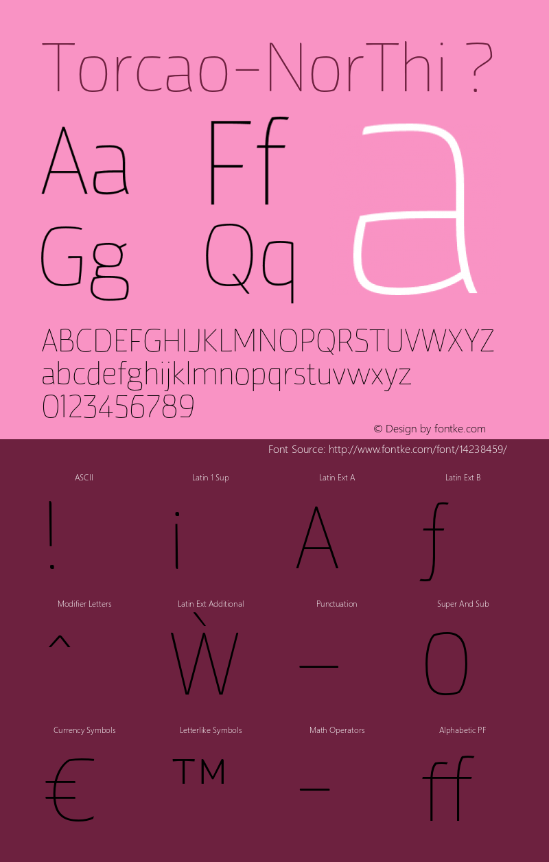 Torcao-NorThi ? Version 1.000;com.myfonts.insigne.torcao.normal-thin.wfkit2.44EE图片样张