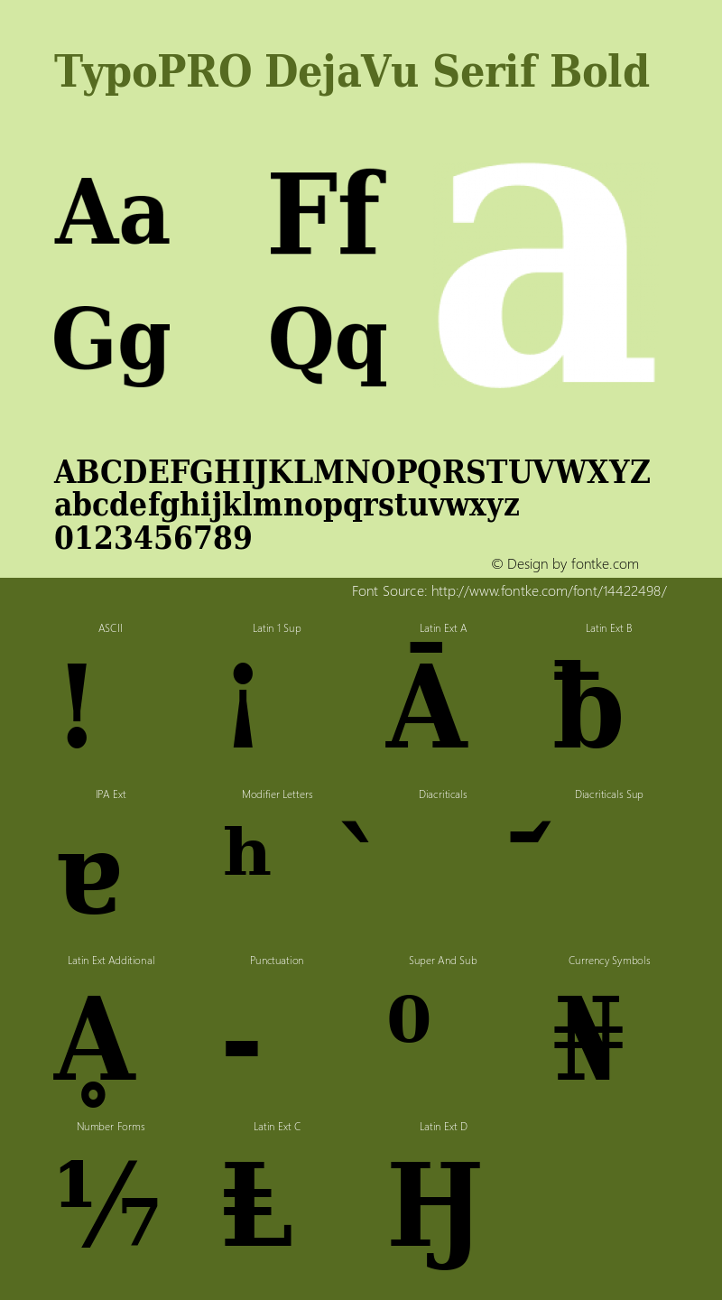 TypoPRO DejaVu Serif Bold Version 2.34图片样张