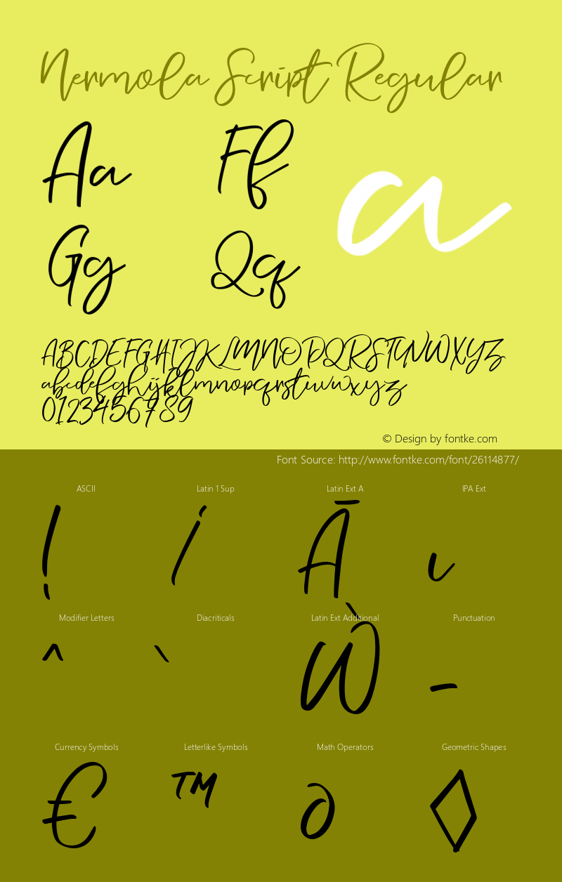 Nermola Script Regular Version 1.000图片样张