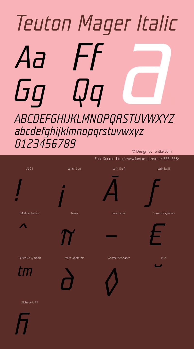 Teuton Mager Italic 001.000图片样张