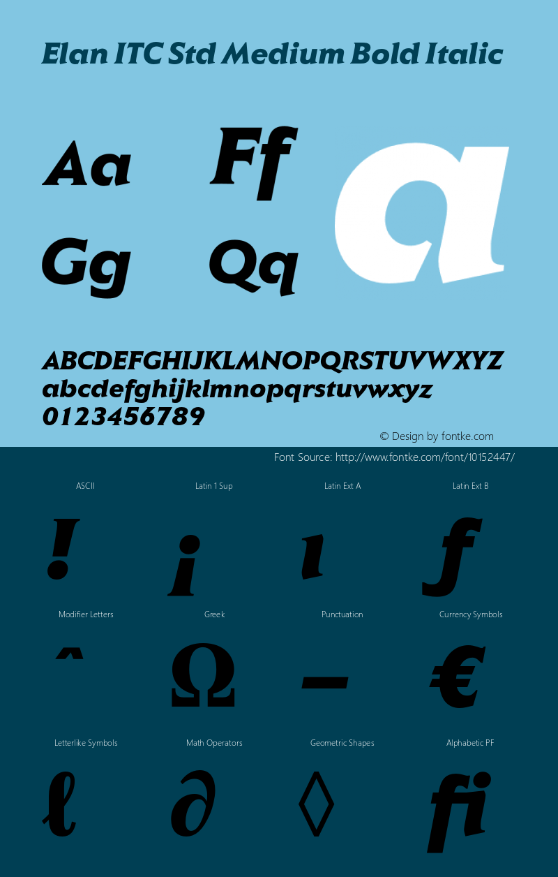 Elan ITC Std Medium Bold Italic Version 1.000;PS 001.000;hotconv 1.0.38图片样张