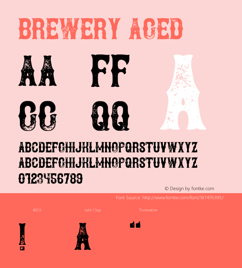 Brewery Aged Version 1.00;July 8, 2018;FontCreator 11.5.0.2427 64-bit图片样张