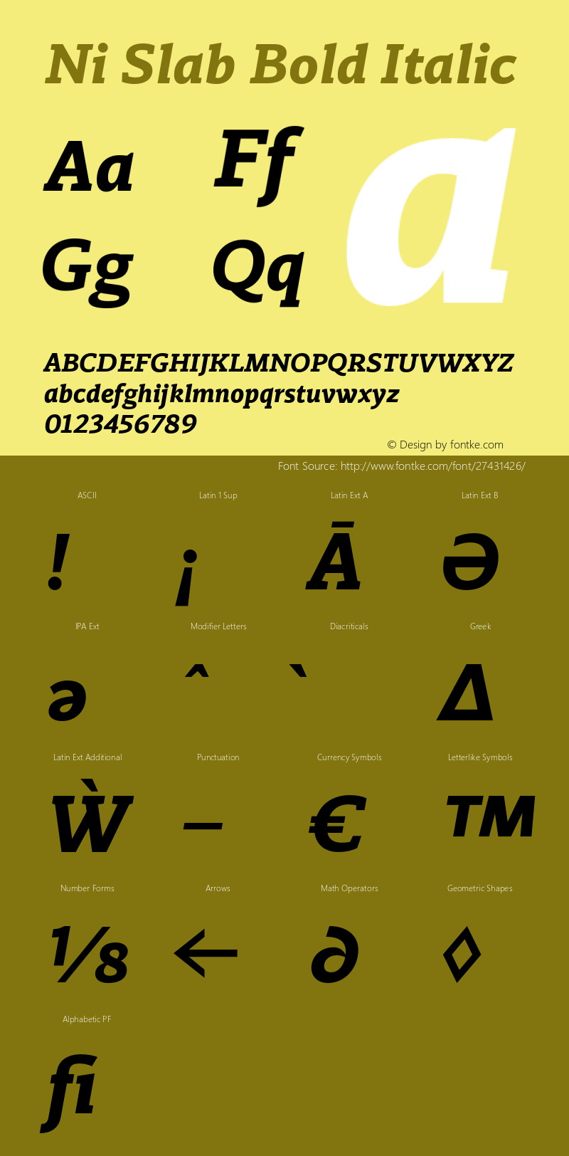 Ni Slab Bold Italic Version 1.000;PS 001.000;hotconv 1.0.88;makeotf.lib2.5.64775图片样张