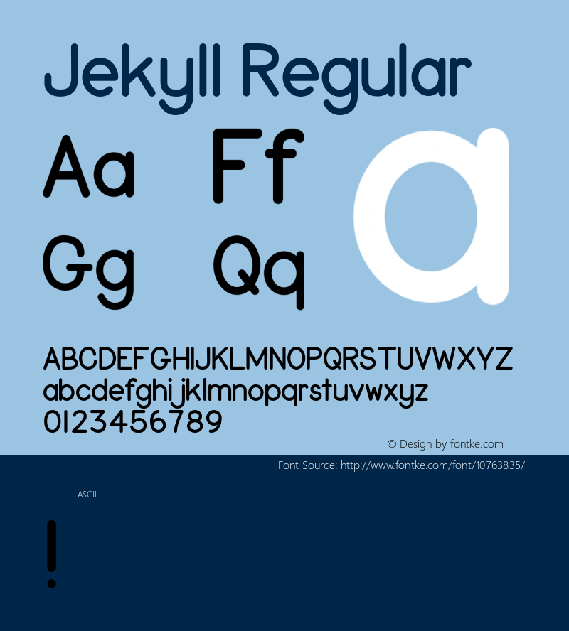 Jekyll Regular Version 1.001;PS 001.001;hotconv 1.0.56;makeotf.lib2.0.21325图片样张