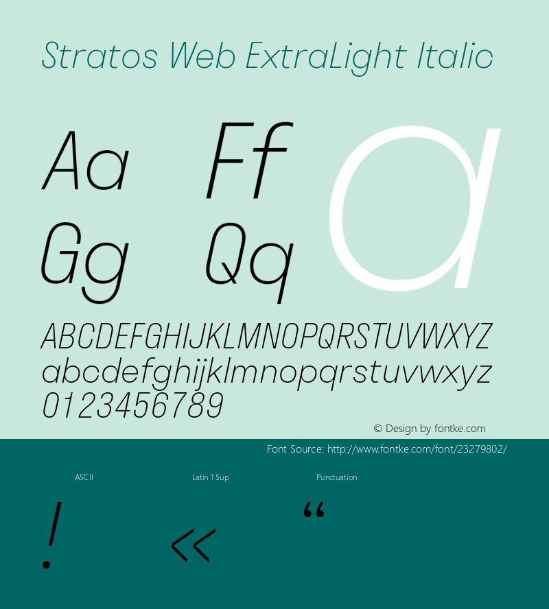 Stratos Web ExtraLight Italic Version 1.004;PS 1.4;hotconv 1.0.88;makeotf.lib2.5.647800; ttfautohint (v1.3.34-f4db)图片样张