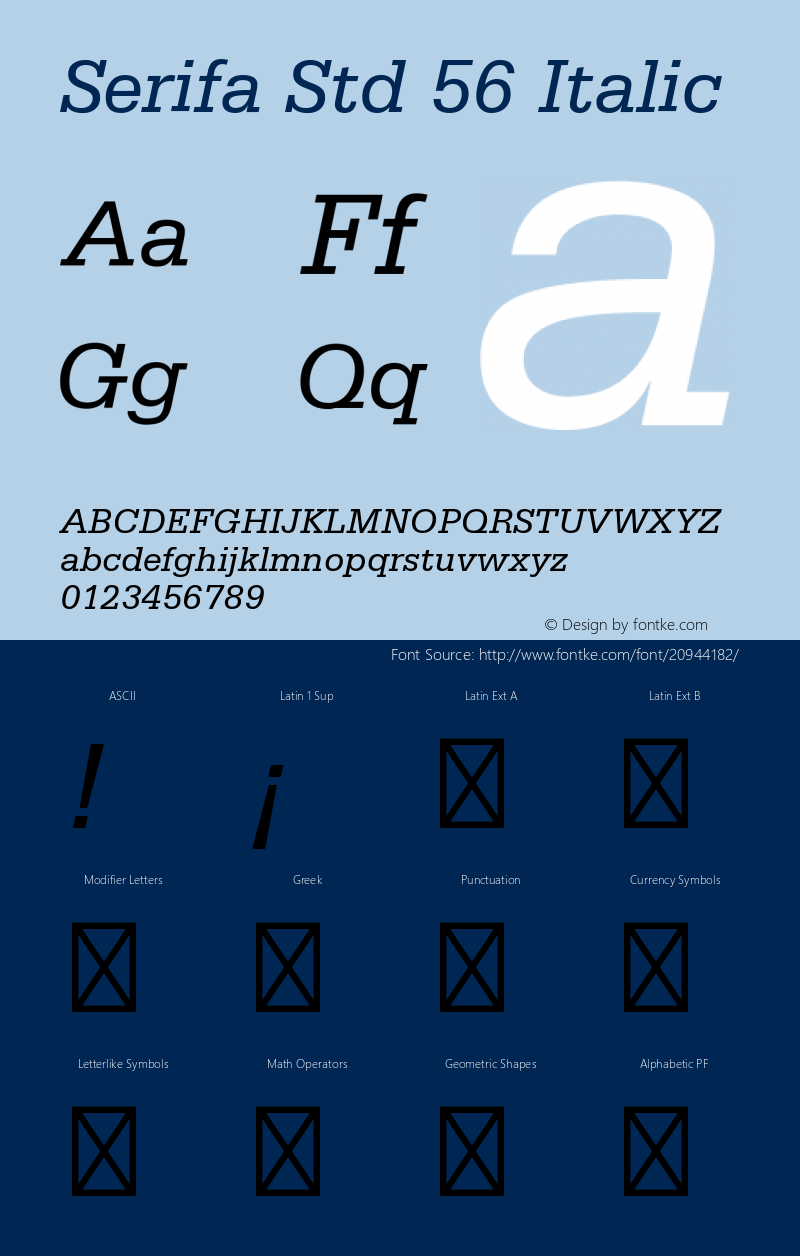 SerifaStd-Italic Version 2.025;PS 002.000;hotconv 1.0.50;makeotf.lib2.0.16970图片样张