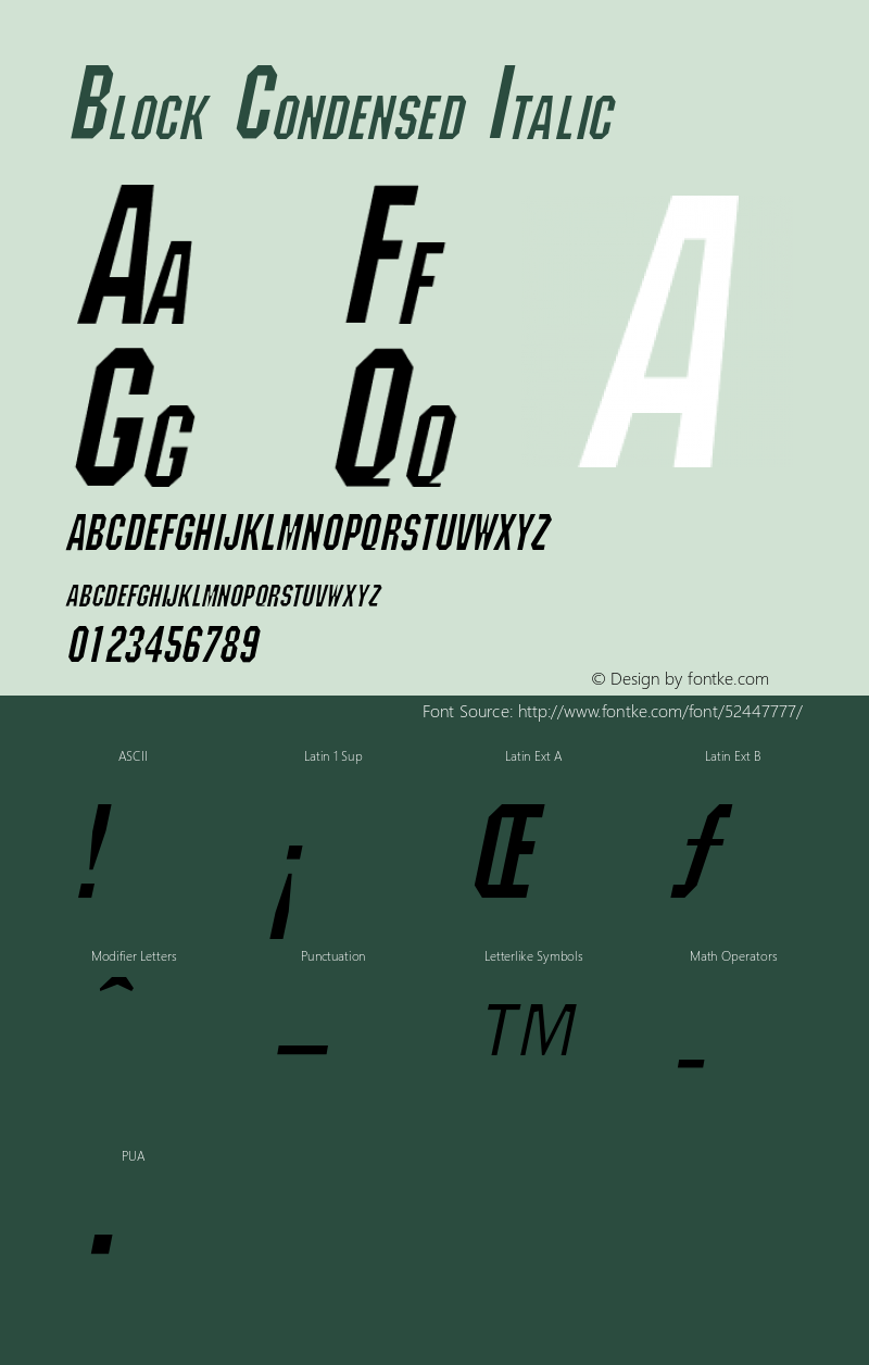 BlockCondensedItalic Altsys Fontographer 4.1 1/30/95 {DfLp-URBC-66E7-7FBL-FXFA}图片样张