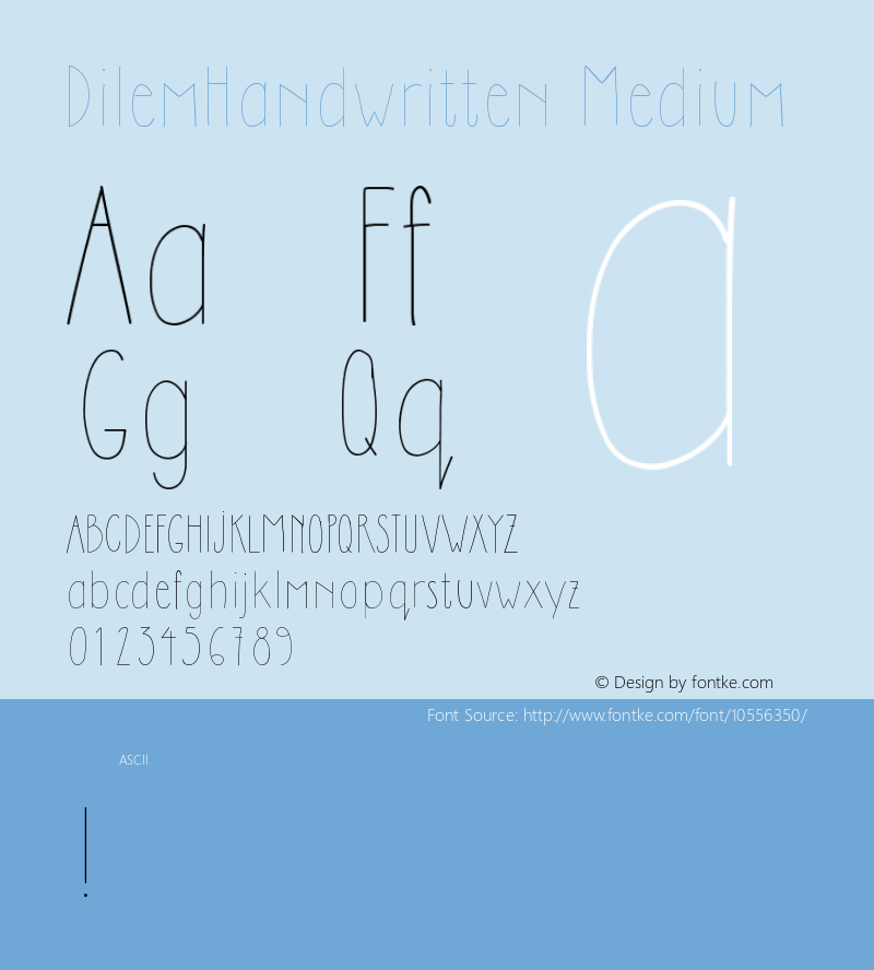 DilemHandwritten Medium Version 1.00 May 19, 2014, initial release图片样张