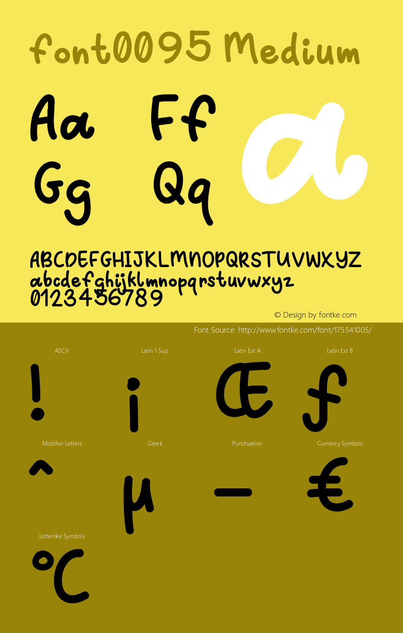 font0095 Version 001.000图片样张