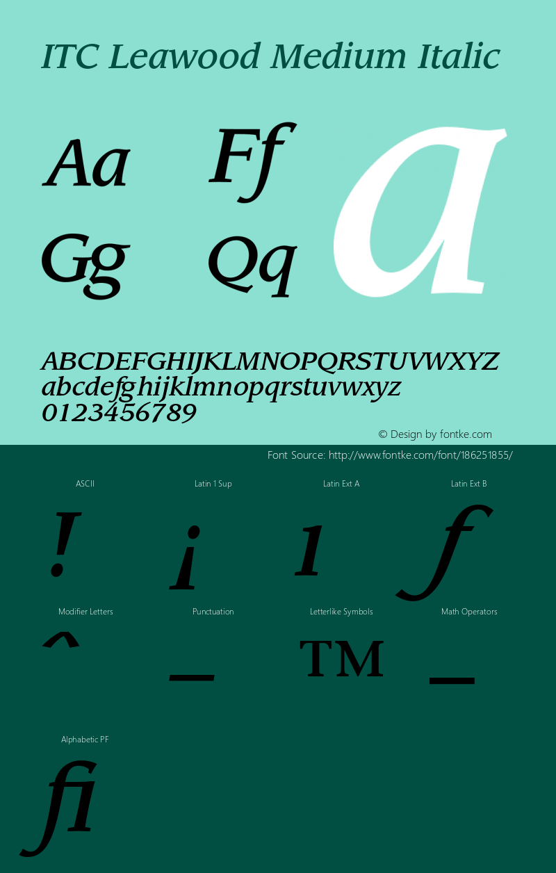 Leawood-MediumItalic 001.000图片样张