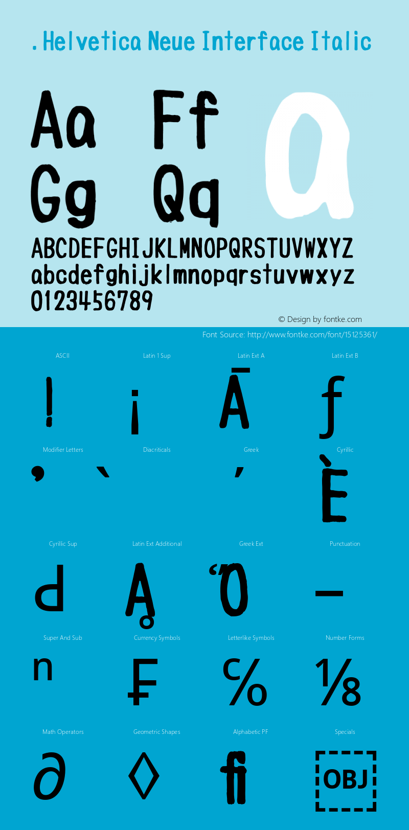 .Helvetica Neue Interface Italic 10.0d35e1图片样张