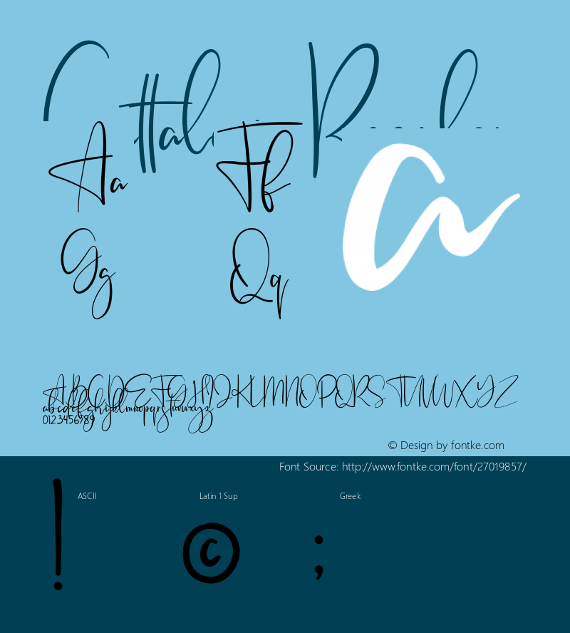 Cattalonia Version 1.00;September 25, 2018;FontCreator 11.5.0.2421 64-bit图片样张