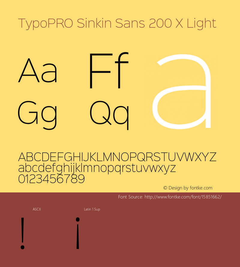 TypoPRO Sinkin Sans 200 X Light Sinkin Sans (version 1.0)  by Keith Bates   •   © 2014   www.k-type.com图片样张