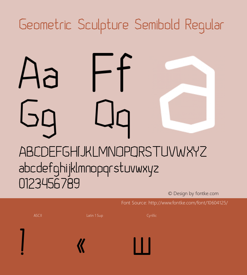 Geometric Sculpture Semibold Regular Unknown图片样张