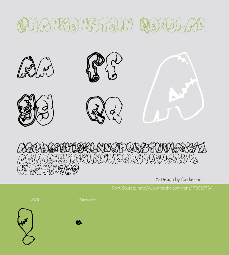 Chankenstein Regular Macromedia Fontographer 4.1.2 6/2/98图片样张