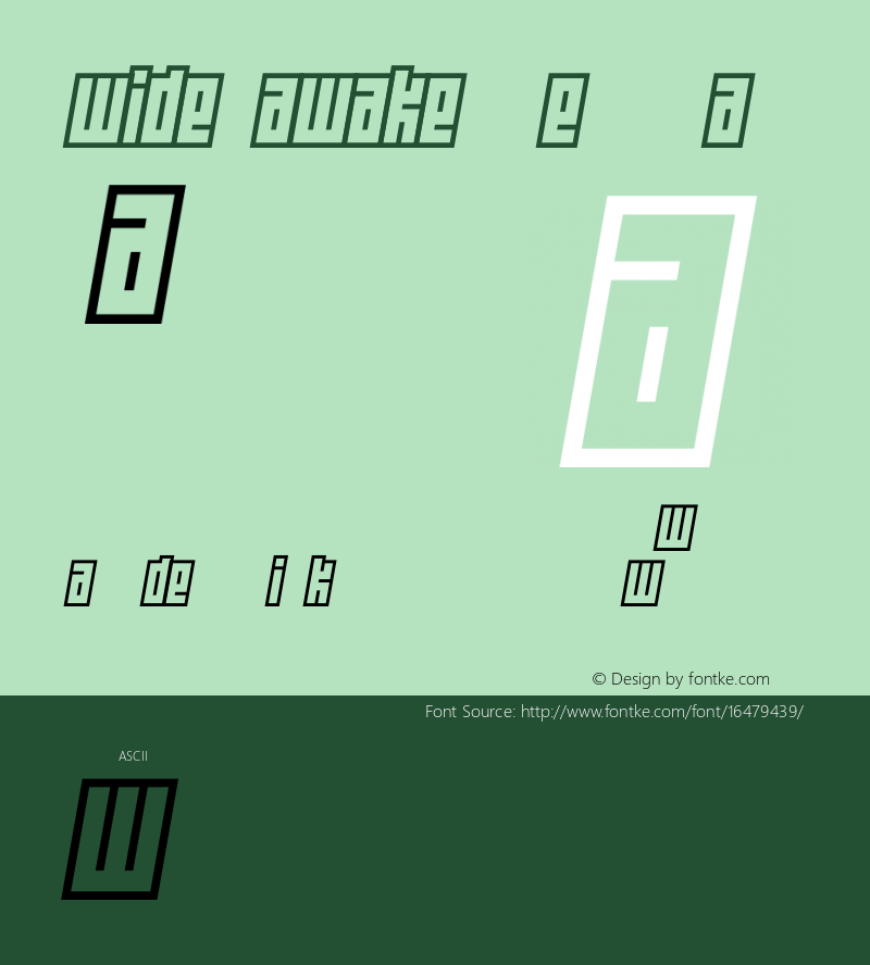Wide awake Regular 2002; 1.0, initial release图片样张