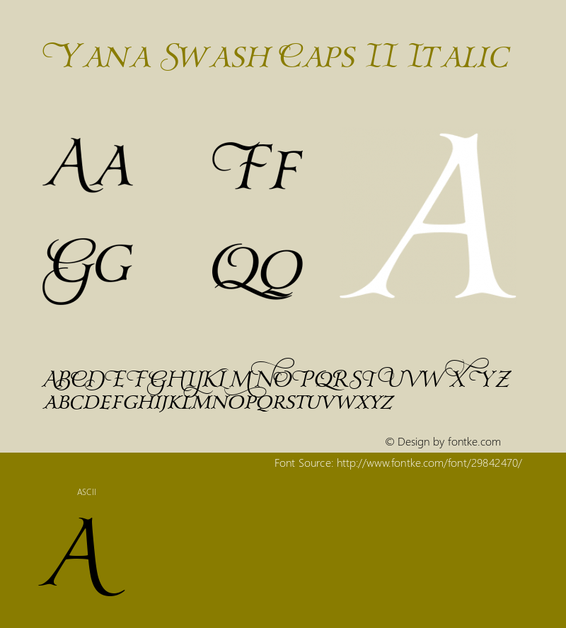 Yana Swash Caps II Italic Version 001图片样张