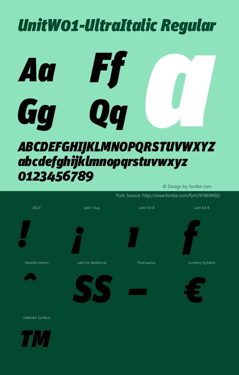 Unit W01 Ultra Italic Version 7.60图片样张