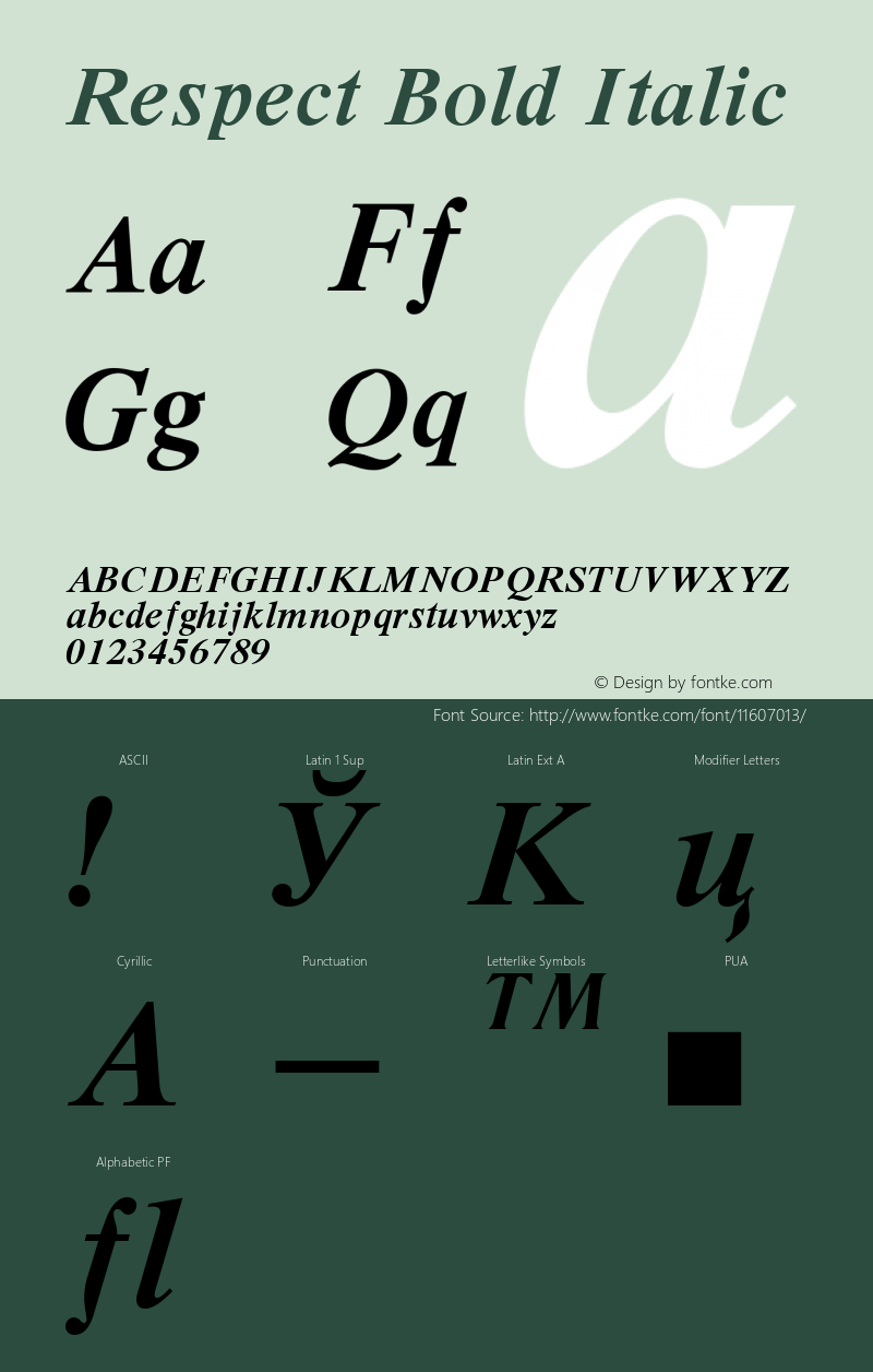 Respect Bold Italic 001.001图片样张